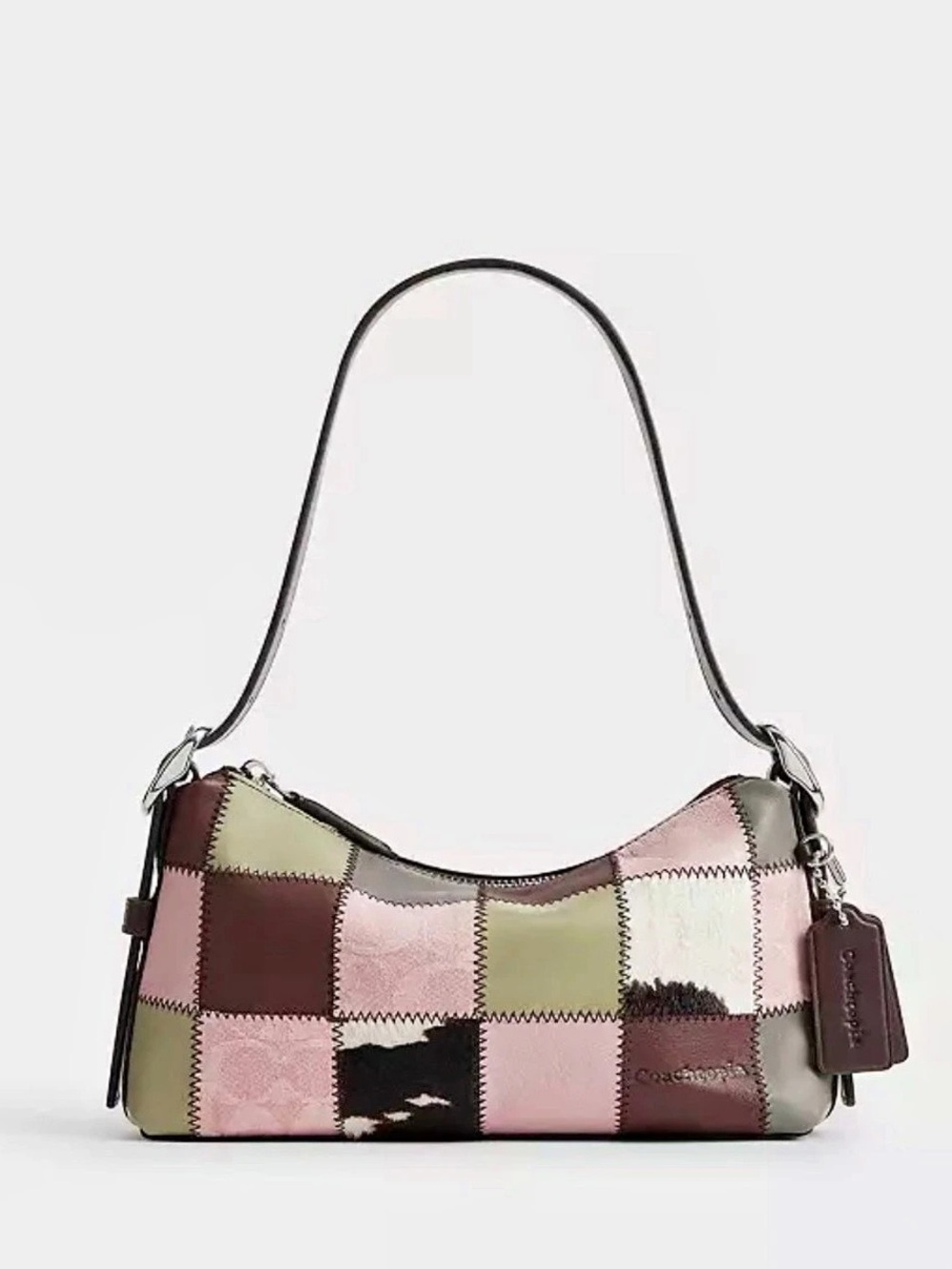 Coach Patchwork Shoulder Bag Pink & Brown